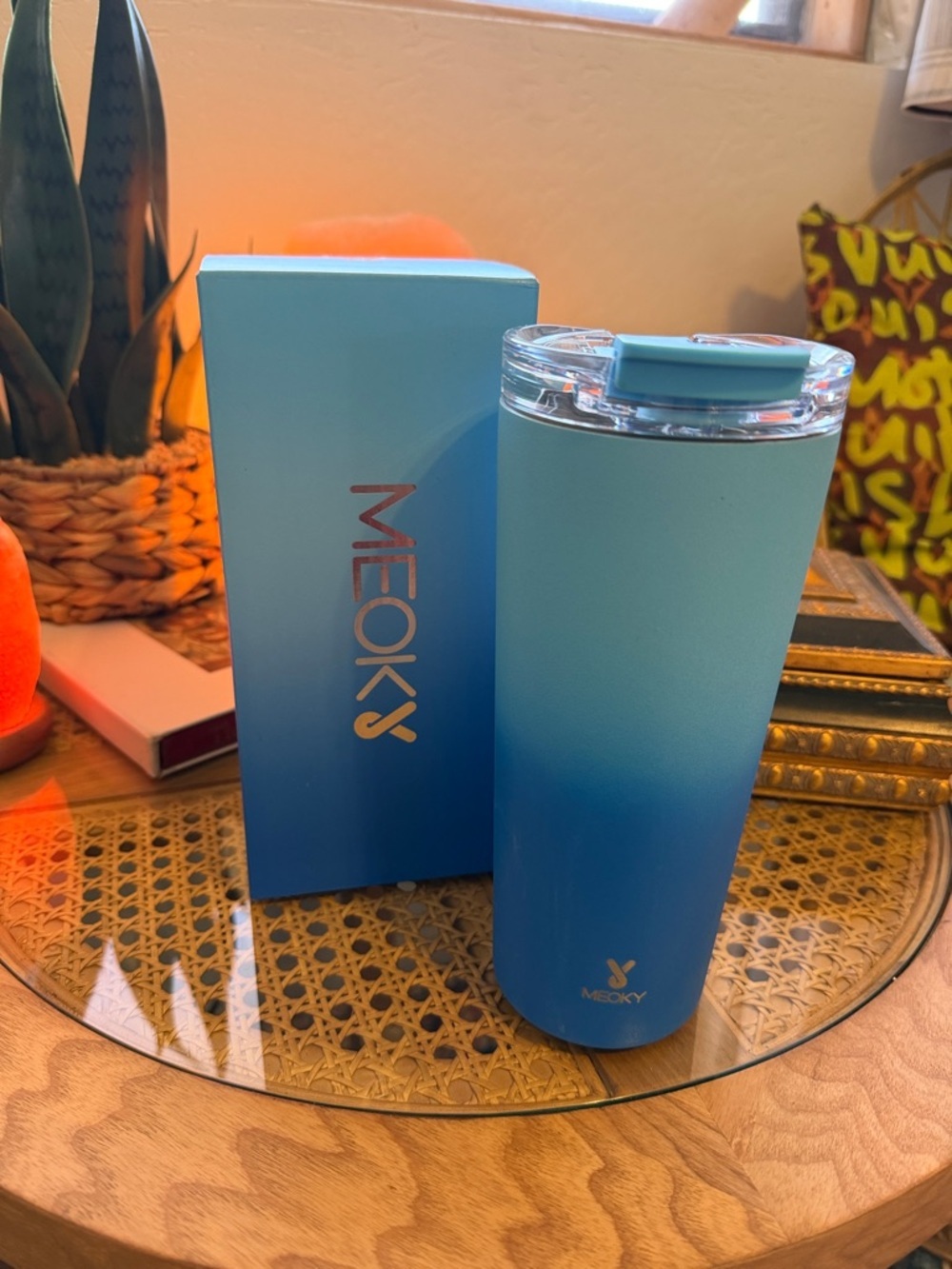 Blue Ombre Insulated Tumbler - Leak-Resistant Travel Cup